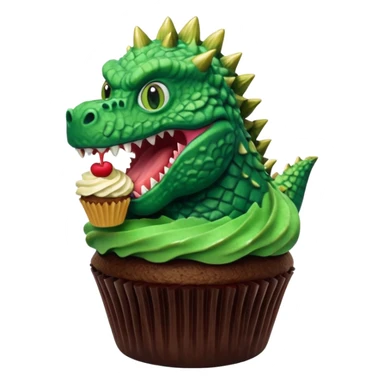 Godzilla eating a cupcake sticker