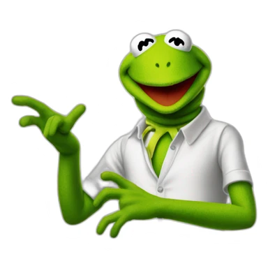 Kermit the frog throwing gang signs sticker