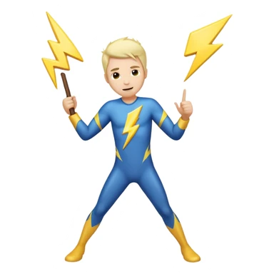stick figure with lightning bols striking back sticker