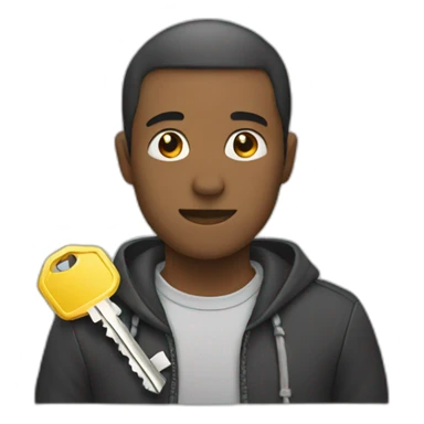 Person waiting with keys sticker