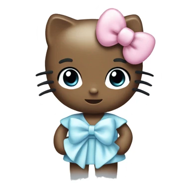 hello kitty with a pale blue bow sticker