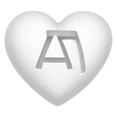 white heart with letter A inside sticker