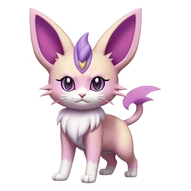 Meowth-Espeon-Skitty-Pokémon-Fakémon-hybrid-creature (full body) sticker