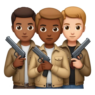 gang of friends with guns sticker