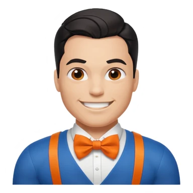 a superman with organe bow tie sticker