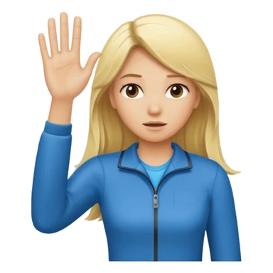 blonde cartoon girl long hair sports coach signaling time out sticker