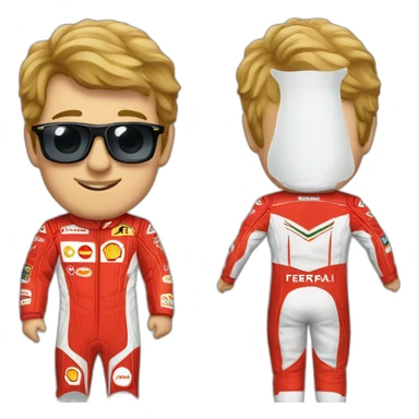 sebastian vettel with Ferrari suit sticker