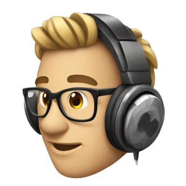 gamer nerd with headphones  sticker