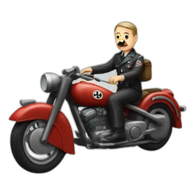 hitler on a motorbike sticker