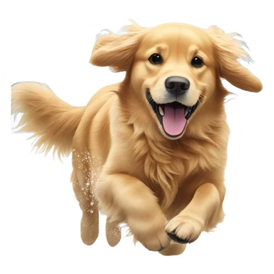 Golden retriever playing in the snow sticker