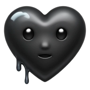 Black heart melting reastic sticker