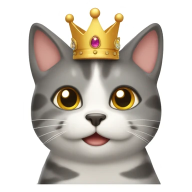 happy cat with crown sticker