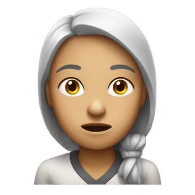 a woman with a frustrated look on her face sticker