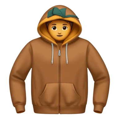 A brown hoodie no human and no zipper nothing on the fornt I like the last one  sticker