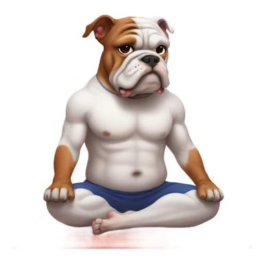 Bulldog yoga sticker