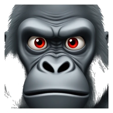 A gorilla with Red eyes and angry face  sticker