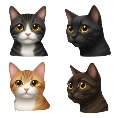 Two all black cats and a brown tabby cat sticker