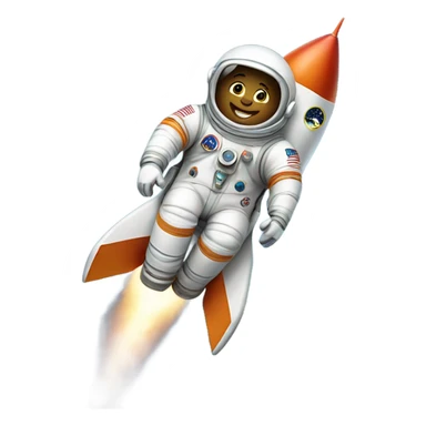 Astronaut riding on rocket ship  sticker