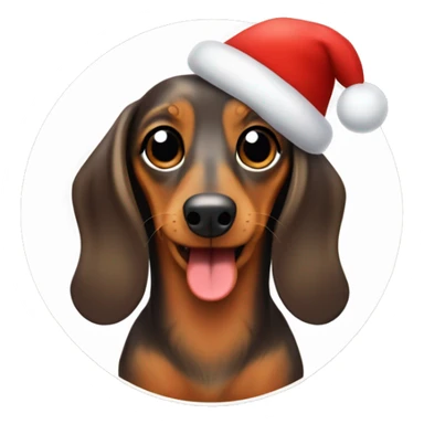 Mini long hair tan dachshund dressed like Rudolph sticker