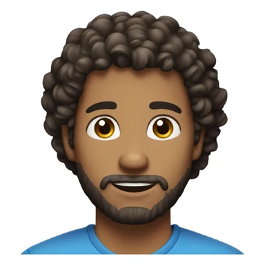 Very handsome man with curly hair and blue eyes and a stubble beard sticker