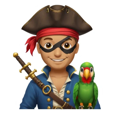 pirate and parrot sticker