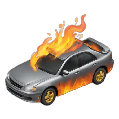 car on fire sticker