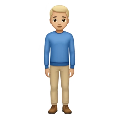 light skin man pensative, full body sticker