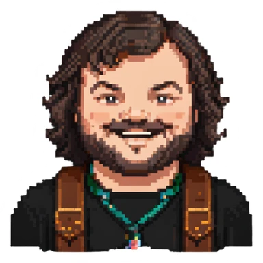 portrait of Jack Black smiling sticker