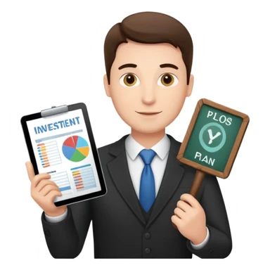 customized investment plan with man sticker