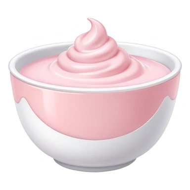 soft pink yogurt with white bowl  sticker