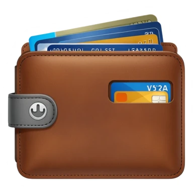 portefeuille marron avec quelques billets et carte bancaire sticker