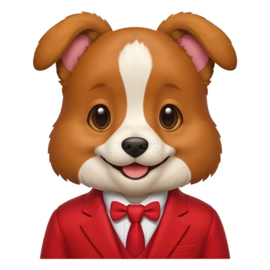 dog with red suit sticker