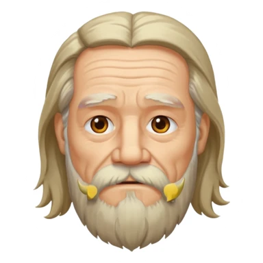 old man bearded long haired sticker