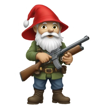 gnome redhat with a gun, catroon sticker