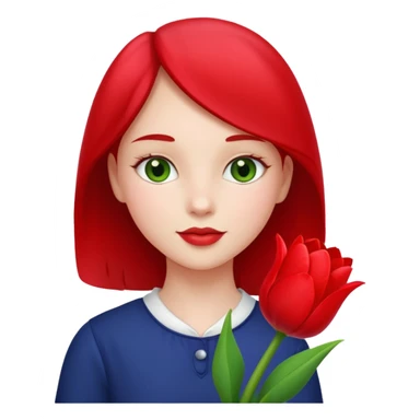 Fairytale girl holder tulip sticker