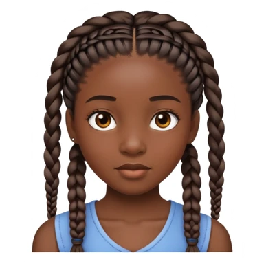 Black girl with braids sticker