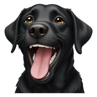 Black lab laughing sticker