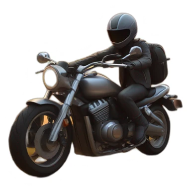 Biker riding a motorbike on a long road into the sundown sticker