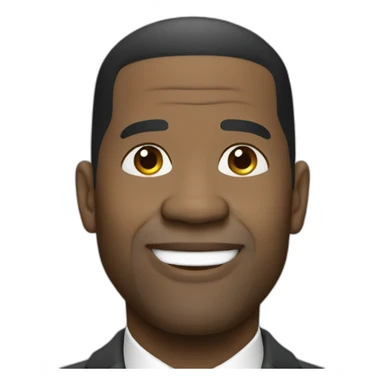 Denzel Washington smirk cartoon wearing suit sticker