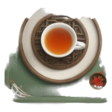 chinese tray with tea sticker