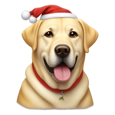 Fat Yellow lab with Santa hat  sticker