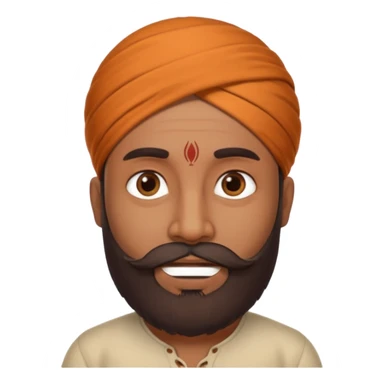 Slim Indian guy with beard belly sticker