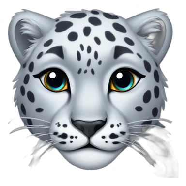 colorful snow leopard sticker