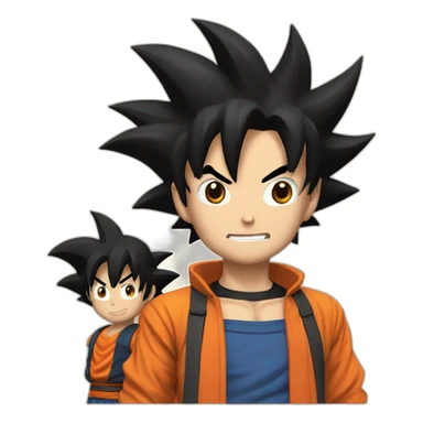 Rufy and Goku sticker