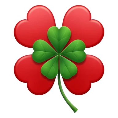 Five leaf clover in black clover in red and black colour  sticker