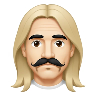 face of a rock singer with signature mustache and long hair, inspired by Anthony Kiedis sticker