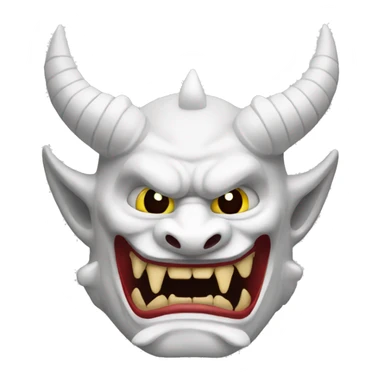 White Oni Dragon Japanese Mask sticker