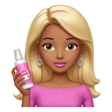 Brown skin blonde hair Barbie with skincare  sticker