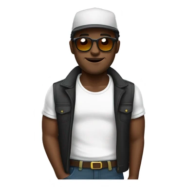 Negro con gafas de sol y gorra sticker