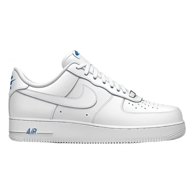White Nike Air Force 1 sneaker with clean design and Nike swoosh sticker